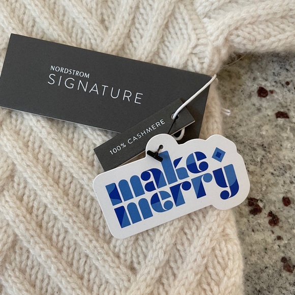 Chevron Pattern Cashmere Cowl Neck Sweater NORDSTROM SIGNATURE - Picture 8 of 10